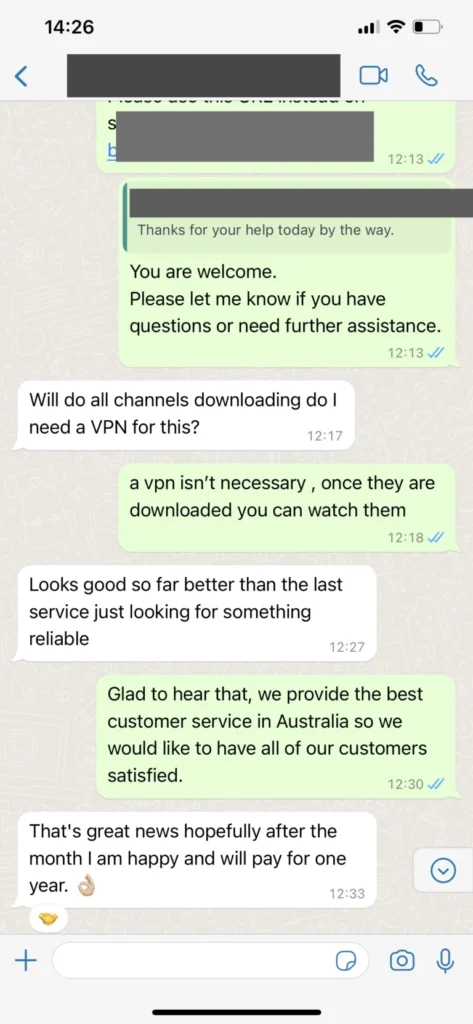 WhatsApp feedback screenshot 3